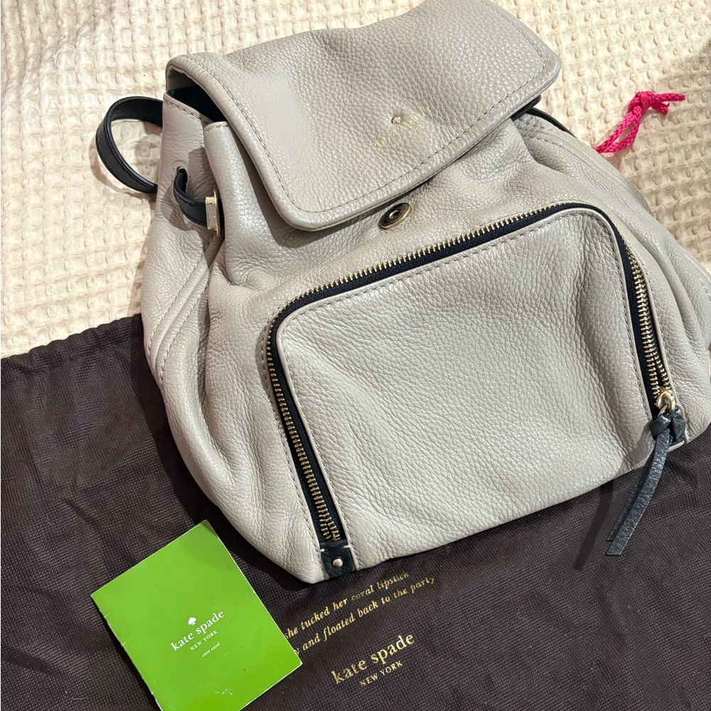 Kate Spade ♠️ leather bone color small backpack